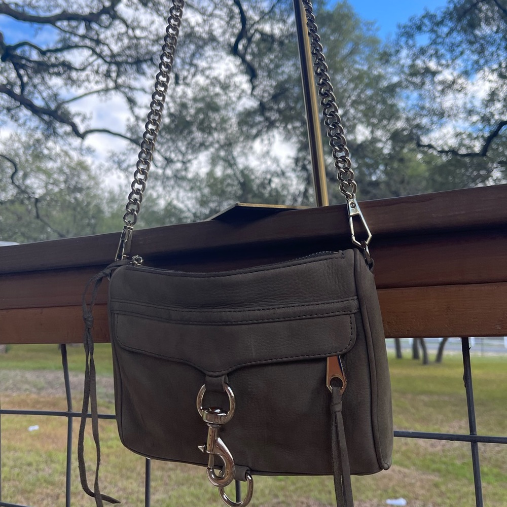 Rebecca minkoff suede crossbody olive green bag